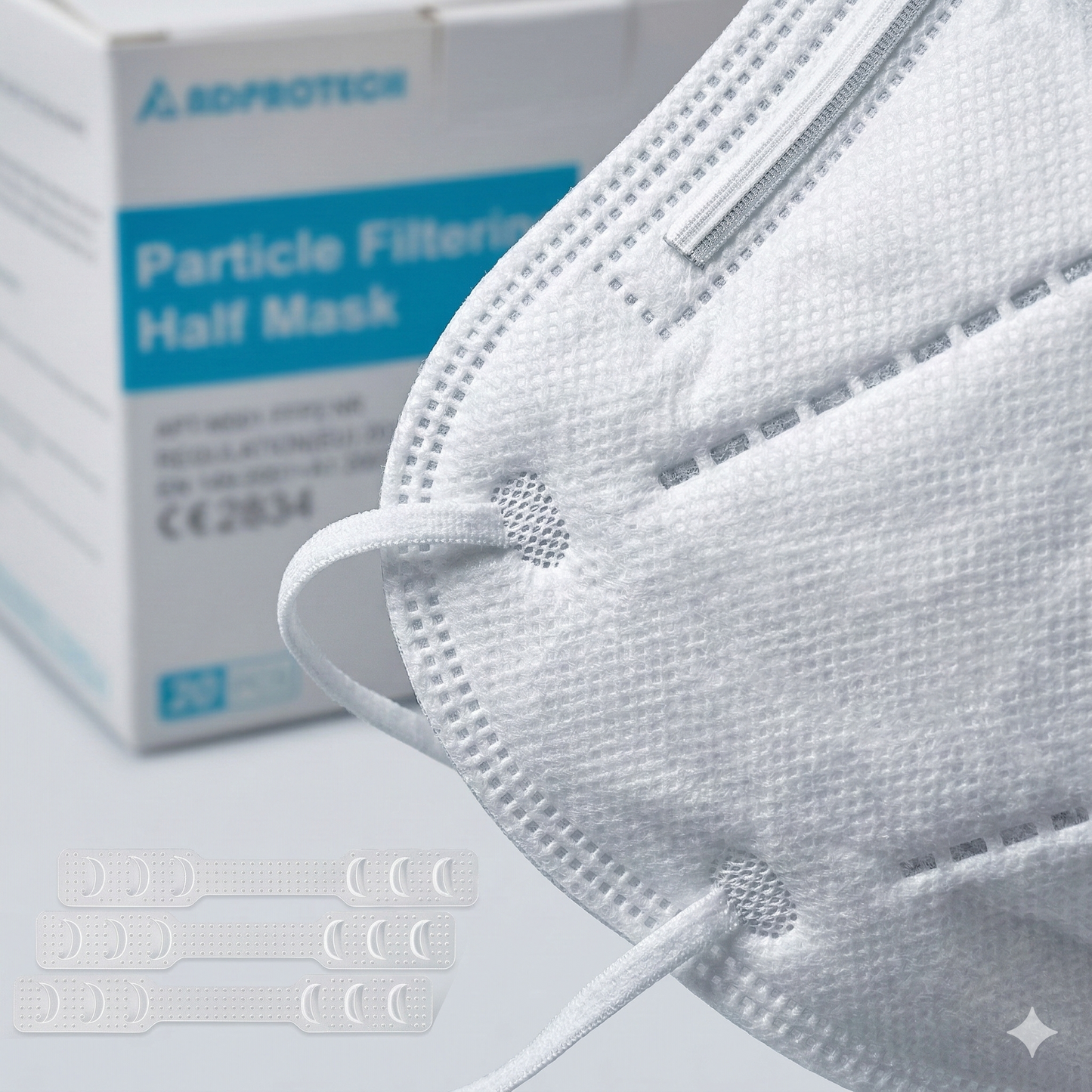KIT 20 MASCHERINE PROTETTIVE FFP2 CERTIFICATA CE INAIL SENZA VALVOLA MASCHERINA