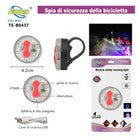LUCE POSTERIORE LED RICARICABILE USB FANALE MONOPATTINO BICICLETTA BICI RGB 0437