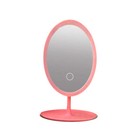 SPECCHIO TRUCCO LUCE LED BASE GIREVOLE USB OVALE MAKE UP ILLUMINATO TOUCH 299