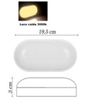 LAMPADA LED DA PARETE APPLIQUE OVALE 18W LUCE CALDA 3000K INTERNI ESTERNI FC-104