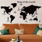 LAVAGNA BACHECA PUZZLE MAPPA MONDO GLOBO 102 CM PVC ADESIVO DA PARETE + GESSETTI