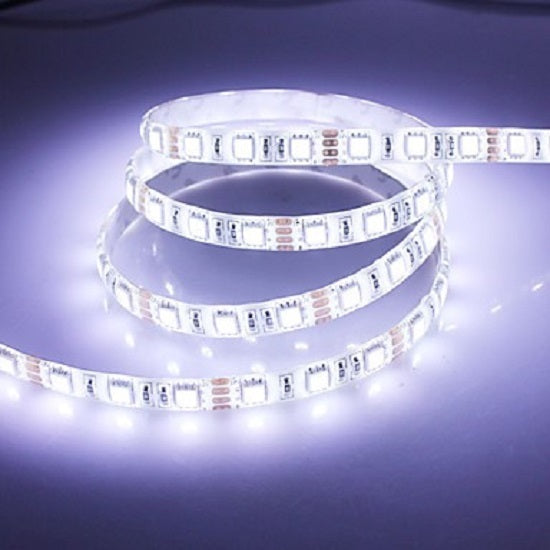 BANDEAU LED SMD 5050 FLEXIBLE 5M ADHÉSIF LUMIÈRE BLANCHE BLANC FROID IP65