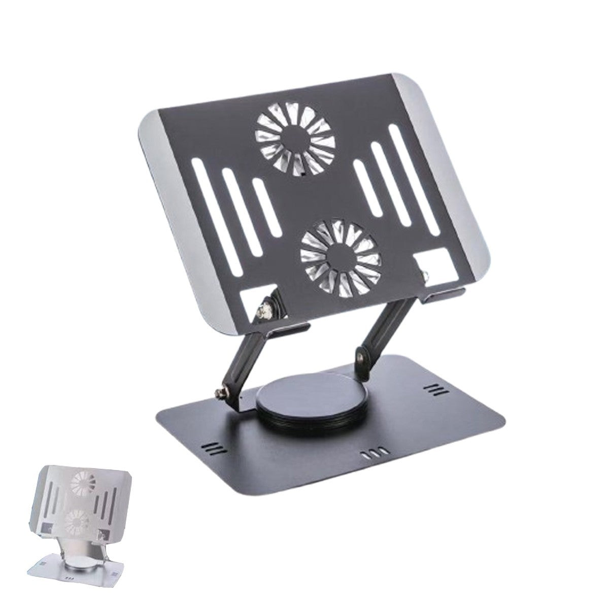 SUPPORTO TAVOLO DISSIPATORE VENTOLA 360° TABLET E DISSIPAZIONE CALORE