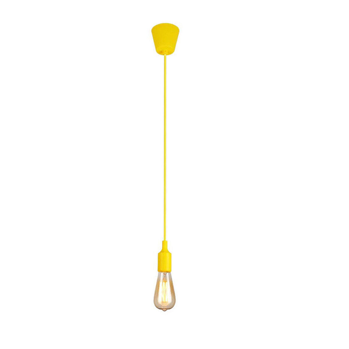 PORTALAMPADA A SOSPENSIONE PENDENTE LAMPADARIO SOFFITTO E27 GIALLO DT-J02