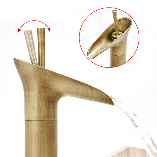 ROBINET MITIGEUR VINTAGE SALLE DE BAIN HAUT BEC CASCADE LAITON T2020