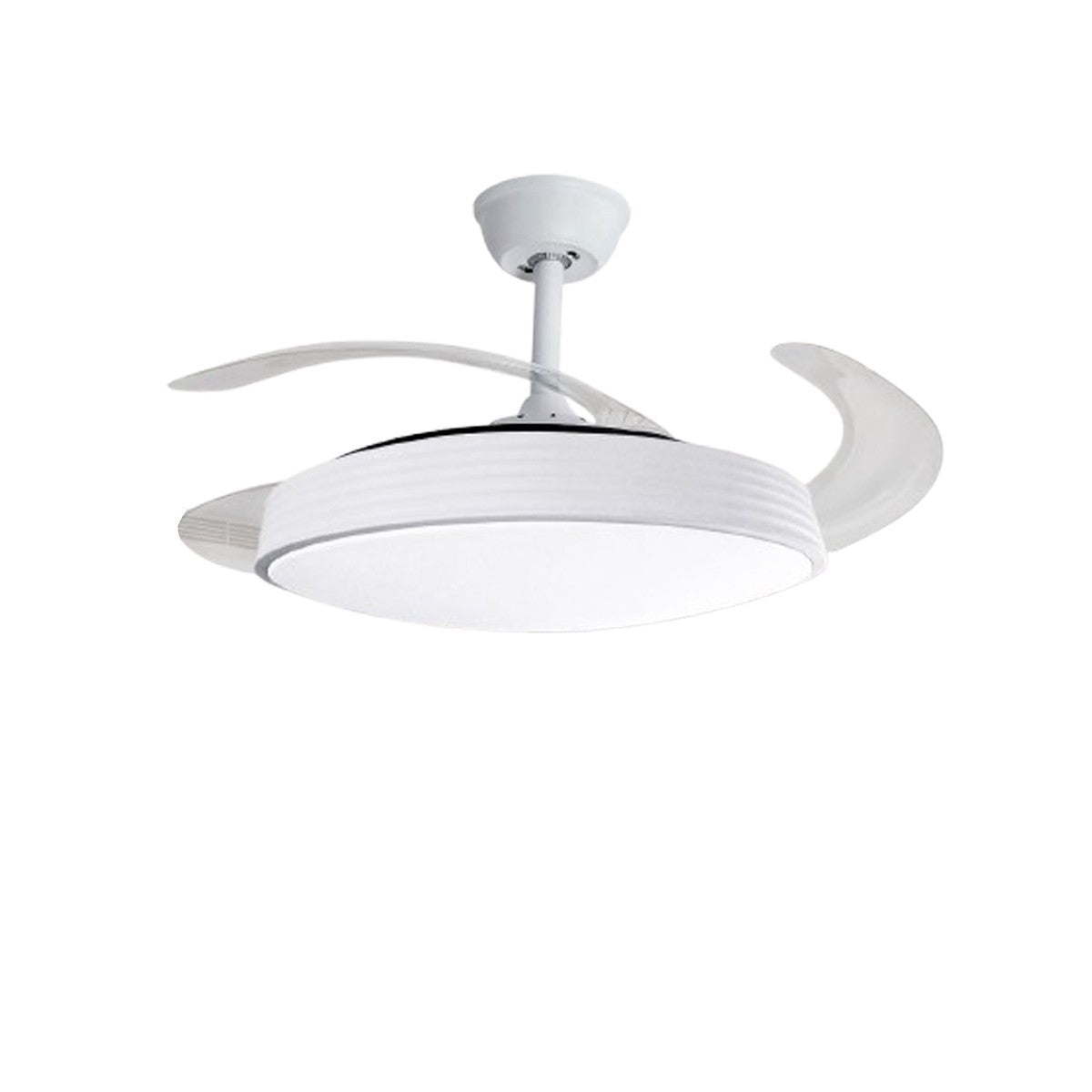 VENTILATEUR PLAFOND LUMIÈRE PALES RÉTRACTABLES 85W LUMINAIRE SUSPENDU 50CM SJ-201