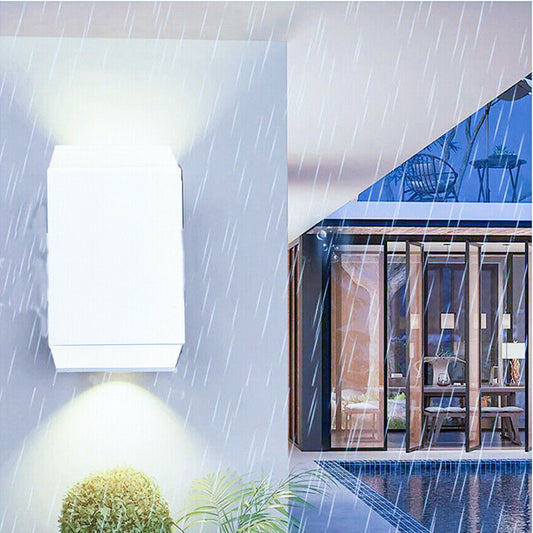 APPLIQUE PARETE LED 6W LAMPADA MURO IP65 MODERNO DOPPIA LUCE FREDDA 6000K