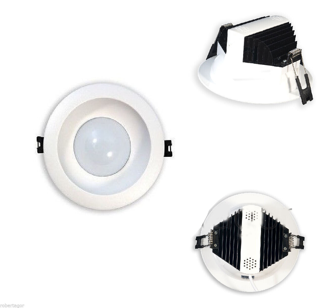 FARETTO LED CIRCLE INCASSO ALETTE PER SOFFITTO PARETE FARO 7W LUCE CALDA LAMPADA
