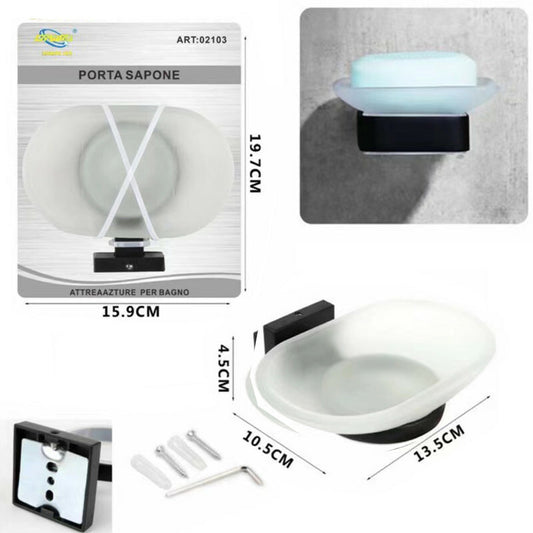 PORTE-SAVON SUPPORT SAVON SALLE DE BAIN MAISON NOIR CUISINE 02103