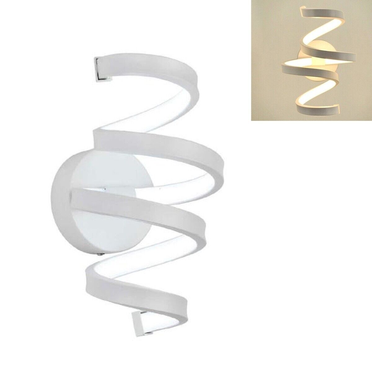 APPLIQUE LAMPADA INTERNO MODERNA PARETE MURO SPIRALE 18W LUCE NATURALE ST-001