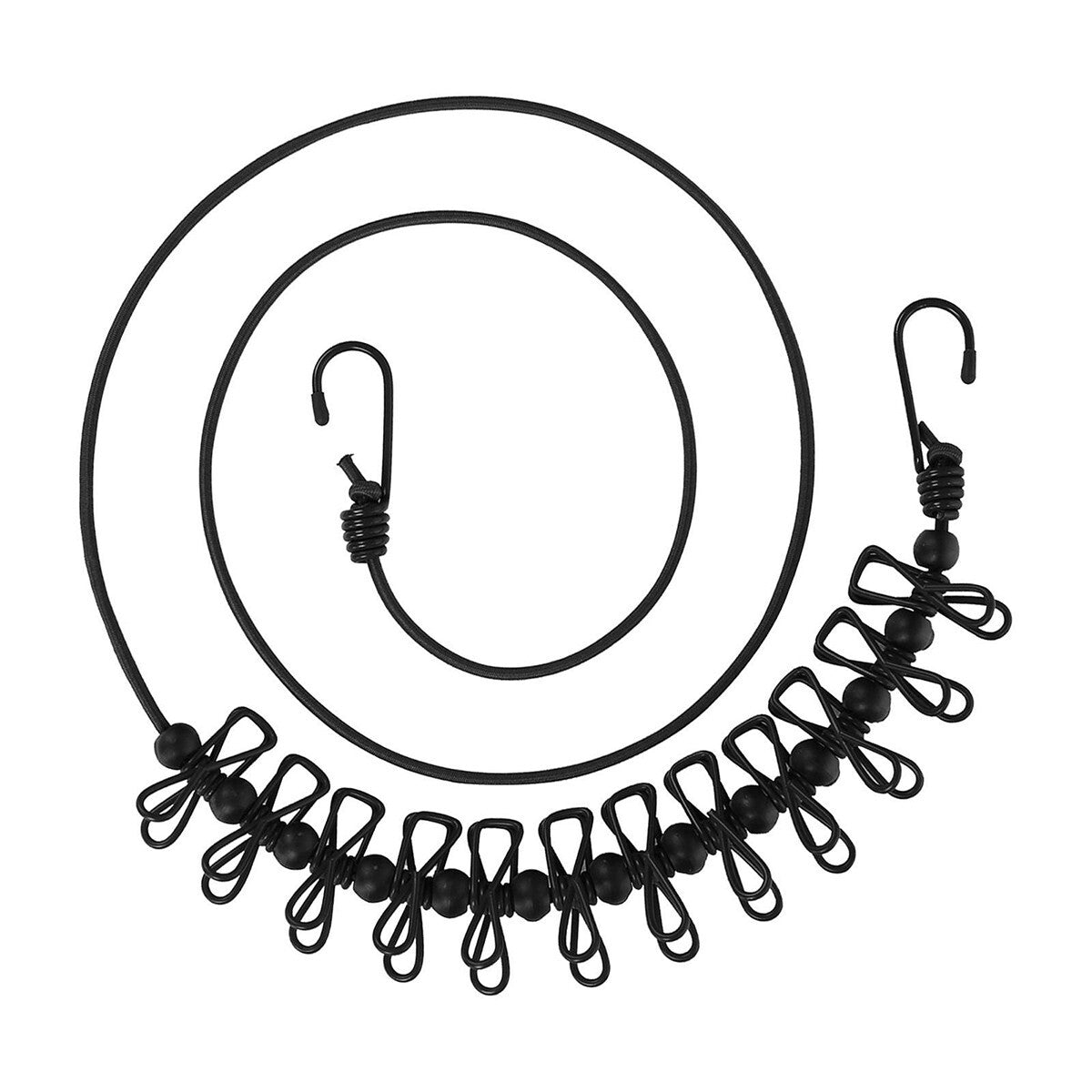 STENDIBIANCHERIA CORDA ELASTICA BALCONE CAVO DA VIAGGIO CAMPEGGIO 12 MOLLETTE