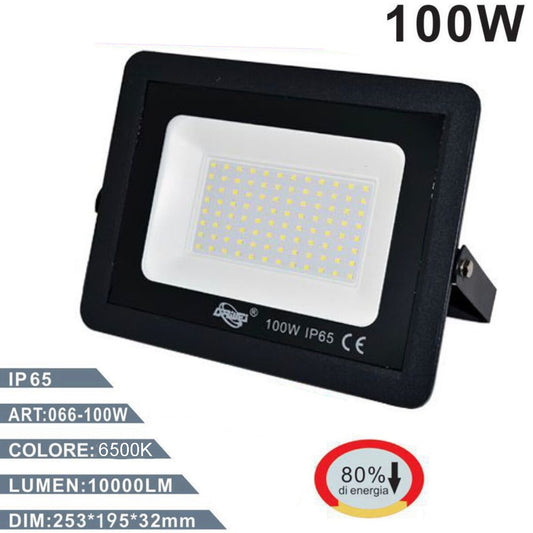 FARO 96 LED SMD FARETTO ESTERNO IP65 LUCE 6500K BIANCO FREDDO 100W ET-4382
