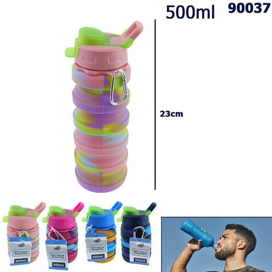 BORRACCIA SPORTIVA BOTTIGLIA 500ML PIEGHEVOLE PALESTRA 90037