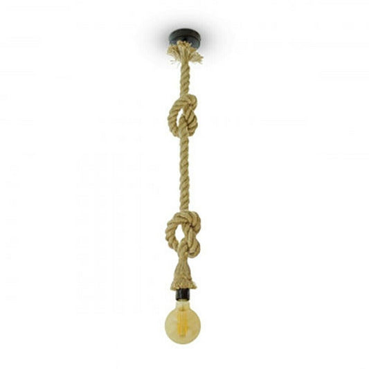 PORTALAMPADA LAMPADARIO SOFFITTO CORDA E27 EDISON PENDENTE NODO VINTAGE 2 MT