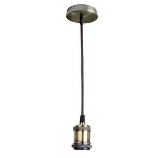 PORTALAMPADA LAMPADARIO SOSPENSIONE SOFFITTO PENDENTE VINTAGE 2M BRONZO VERDE 01