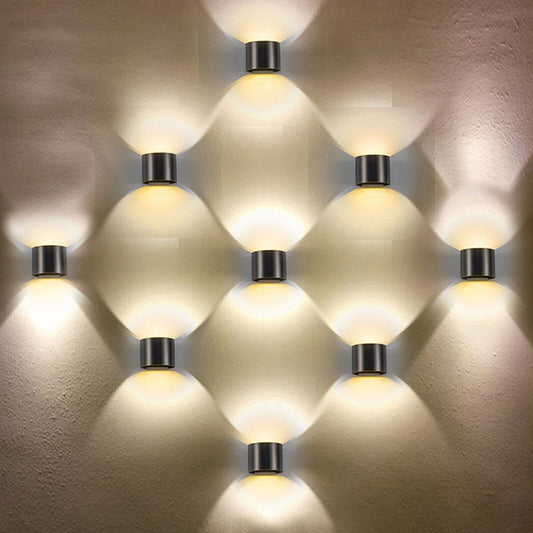 APPLIQUE LED COB LAMPADA PARETE 20W OVALE NERO LUCE CALDA INTERNO ESTERNO 19