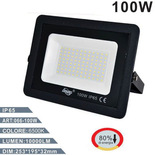 FARO 96 LED SMD FARETTO ESTERNO IP65 LUCE 6500K BIANCO FREDDO 100W  ET-4382