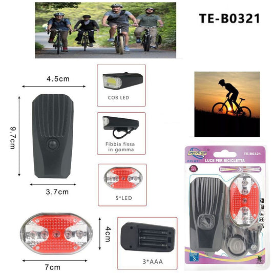 LUMIÈRE AVANT ARRIÈRE LED COB BATTERIE VÉLO CYCLISME BICYCLETTE BLANC TE-B0321
