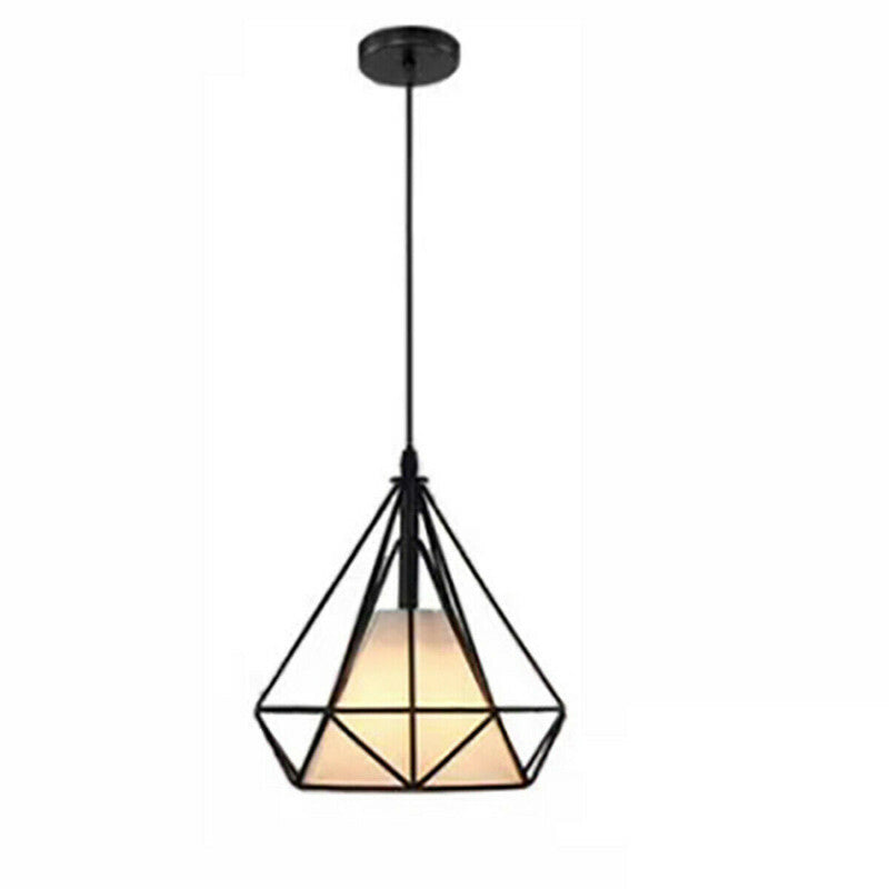LUSTRE CAGE EN MÉTAL INDUSTRIEL RÉTRO E27 SUSPENSION VINTAGE NOIR SJ100