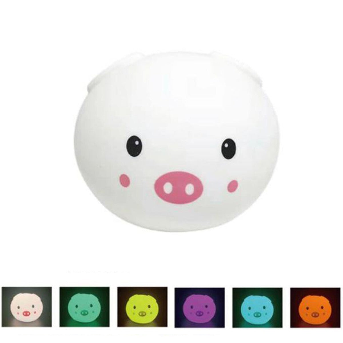 LAMPADA NOTTURNA DA TAVOLO PER BAMBINI MORBIDA SILICONE RGB TOUCH LED MAIALINO