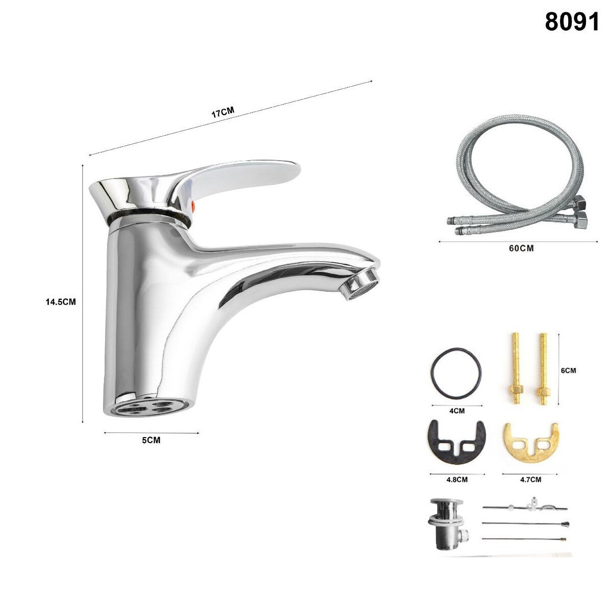 RUBINETTO MISCELATORE CROMATO CASA BAGNO LAVABO LAVANDINO PILETTTA 8091