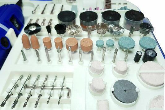 KIT MINI TRAPANO SMERIGLIATRICE ALBERO FLESSIBILE 330W 163PZ FRESE PUNTE ROYCE