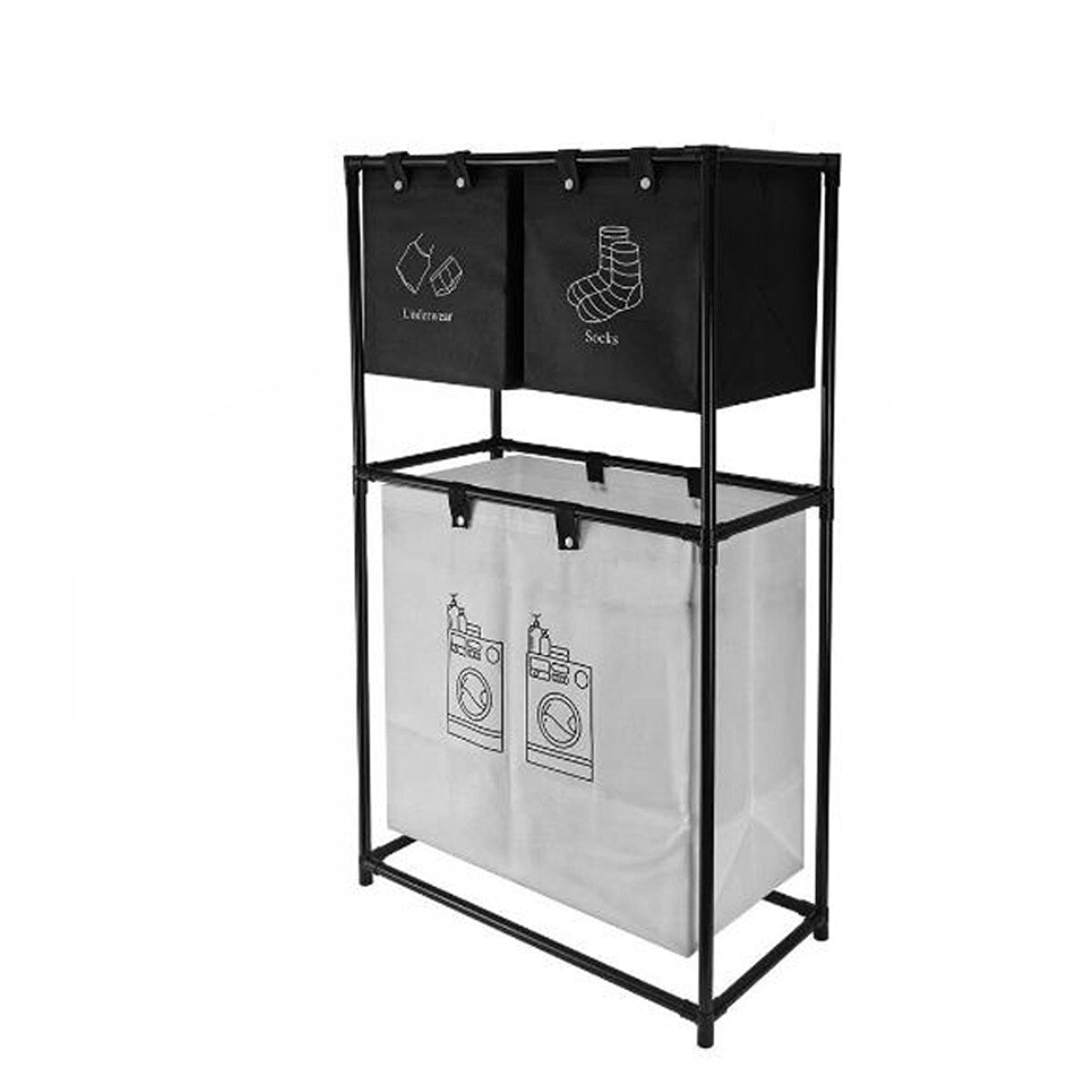 PANIER 4 COMPARTIMENTS LINGE SALE SALLE DE BAIN BUANDERIE GAIN DE PLACE 73347