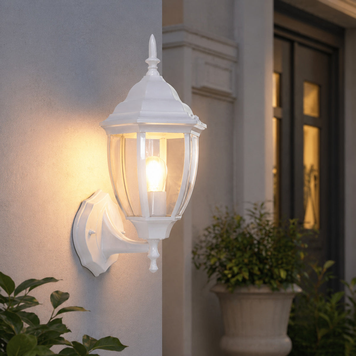 APPLIQUE DA ESTERNO LANTERNA BIANCA PARETE E27 MAX 60W CLASSICA GIARDINO IP44 A2