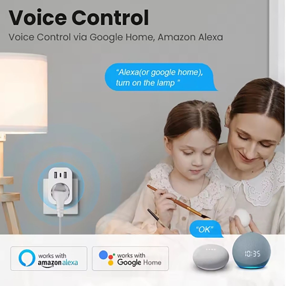 PRISE INTELLIGENTE WIFI 16A 3680W USB TYPE C ALEXA GOOGLE TUYA SMART LIFE MINUTEUR WIBY