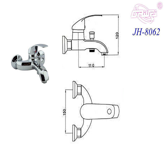 ROBINET MITIGEUR CHROMÉ MAISON SALLE DE BAIN BAIGNOIRE COMPLET AVEC KIT DE MONTAGE JH-8062