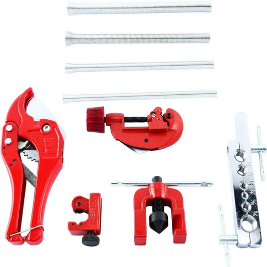 KIT 9 PIÈCES COUPE-TUBE ÉVASEUR DE TUYAUX PLIEUSE DE TUBE COUPE-TUBE ÉVASEUSE