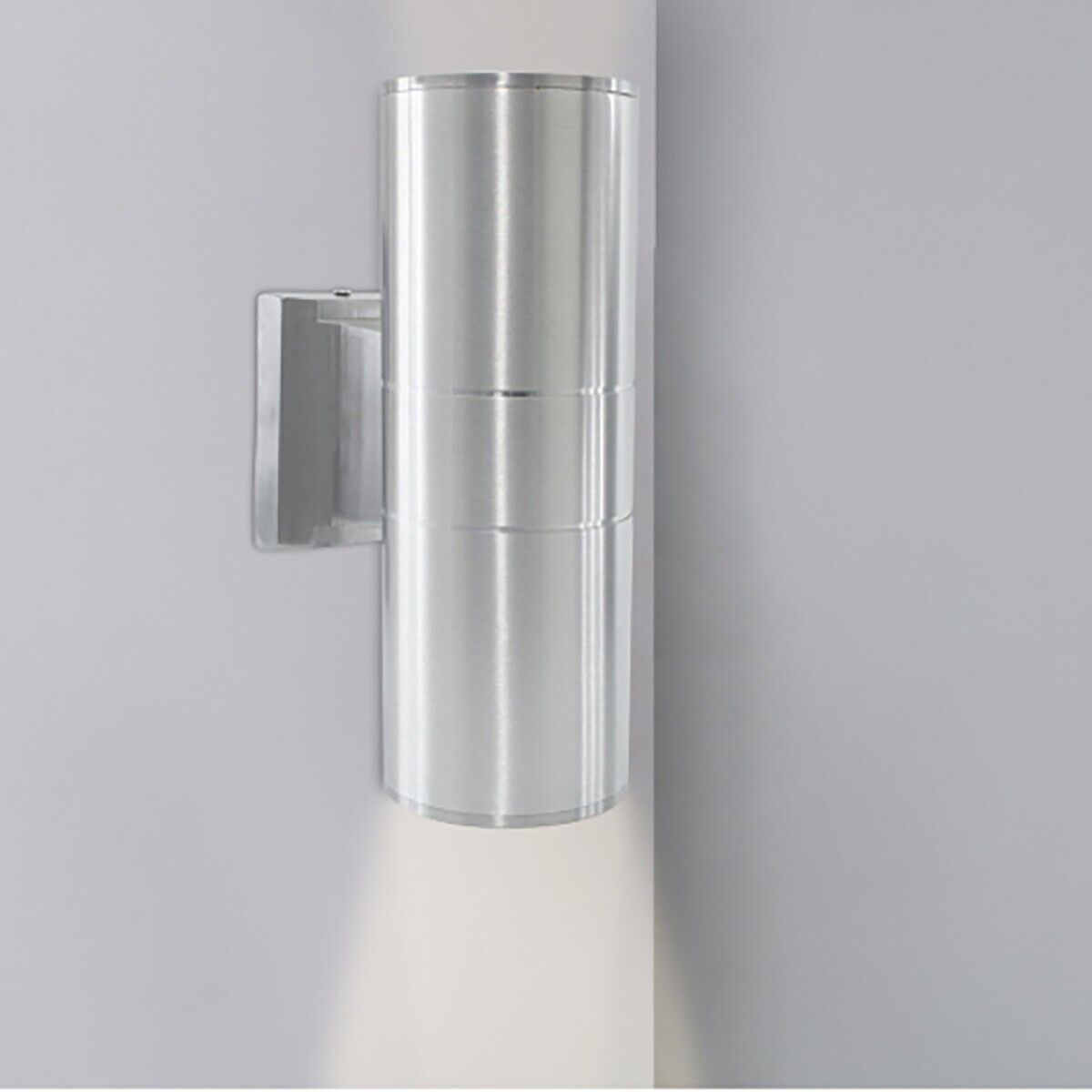 APPLIQUE DA PARETE LED LAMPADA ESTERNO DESIGN MODERNO ALLUMINIO ARGENTO SILVER