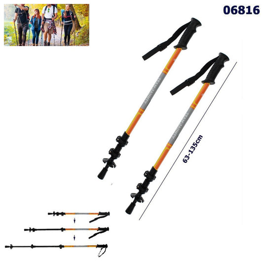 PAIRE DE BÂTONS DE TREKKING TÉLESCOPIQUES RÉGLABLES RANDONNÉE PROMENADE 63-135CM