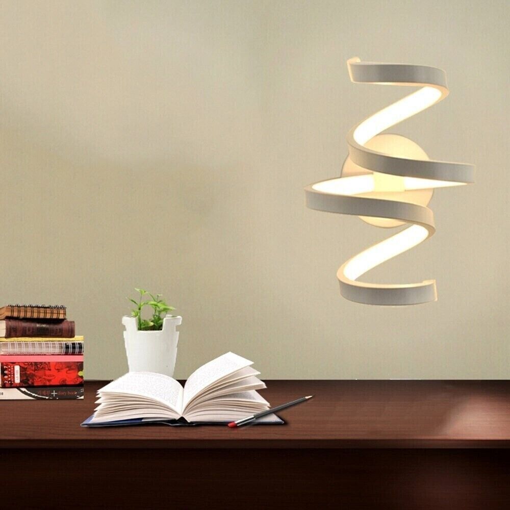 APPLIQUE LAMPADA INTERNO MODERNA PARETE MURO SPIRALE 18W LUCE NATURALE ST-001