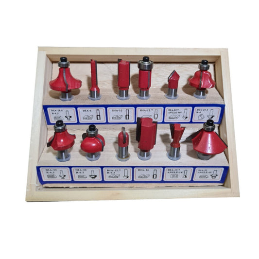 JEU DE 12 FRAISES POUR LE BOIS À RAINURER, DÉFONCER, ARASER, FRAISEUSE 8 MM