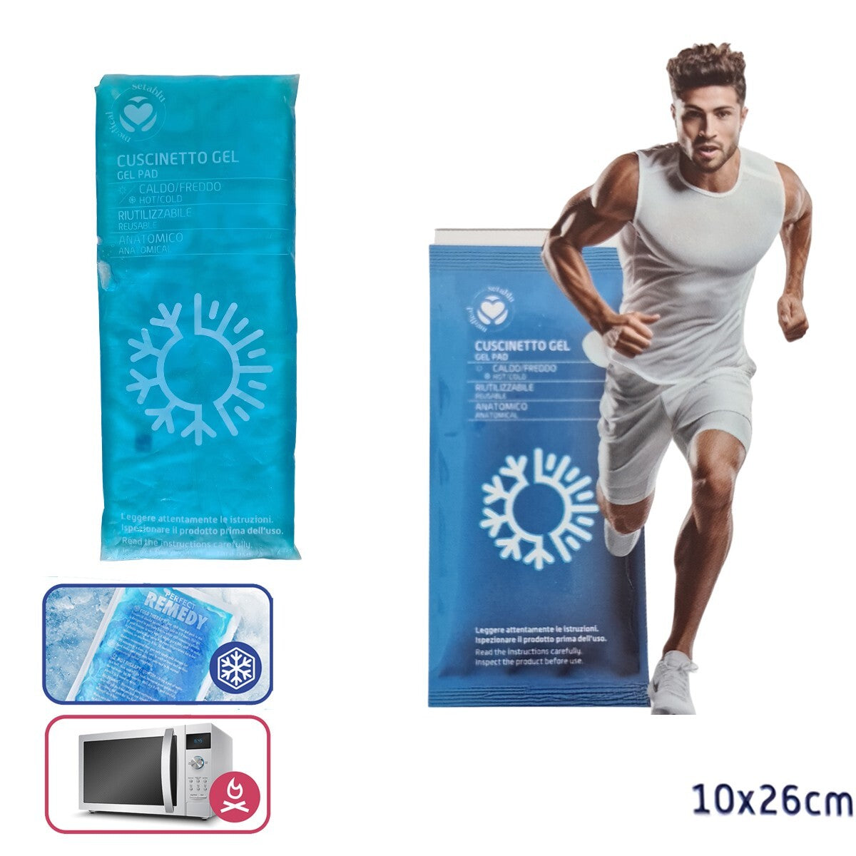 COMPRESSE CHAUD FROID GEL PACK THERMIQUE GLACE 10X26CM