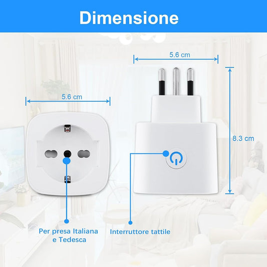 PRISE INTELLIGENTE WIFI 10A SMART LIFE TUYA PLUG SHUKO TIMER ALEXA GOOGLE HOME