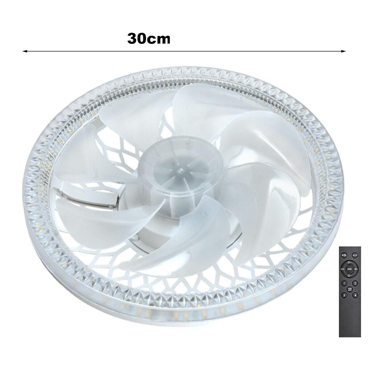 LAMPADA VENTILATORE PLAFONIERA LED SOFFITTO E27 DIMMERABILE CON TELECOMANDO 48W