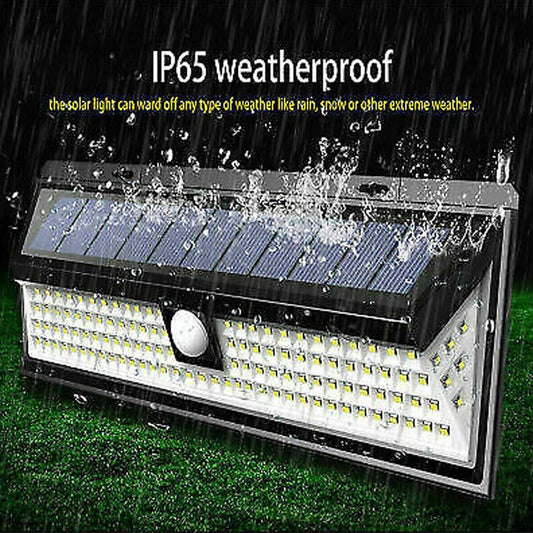 PROJECTEUR SOLAIRE EXTÉRIEUR 190 LED SMD LUMIÈRE D'URGENCE DÉTECTEUR DE MOUVEMENT B0519