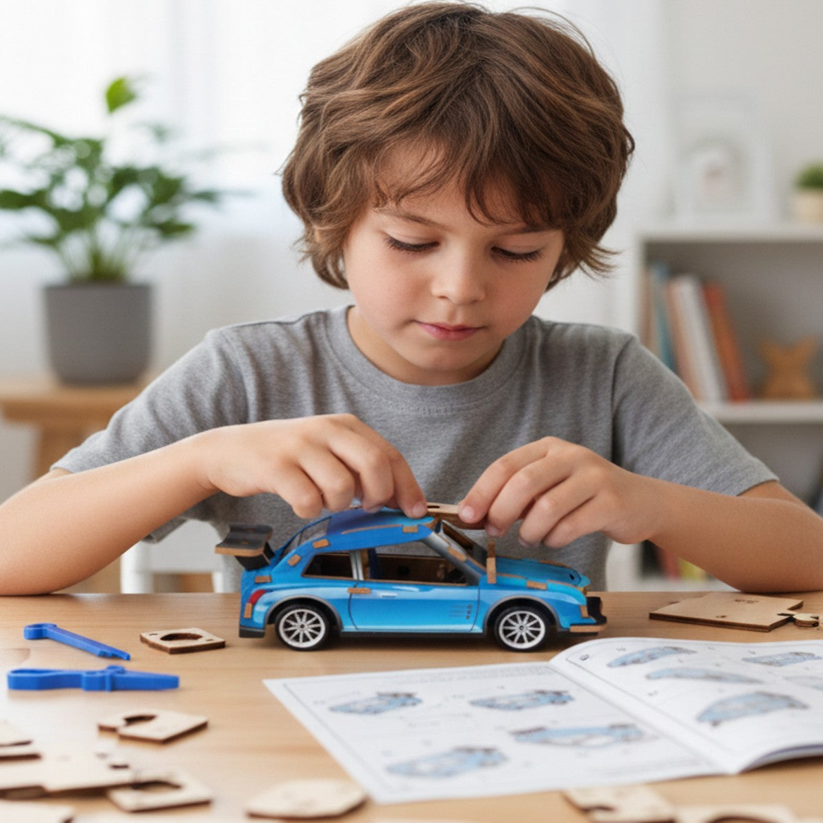 PUZZLE 3D AUTO SPORTIVA LEGNO 22PZ GIOCO COSTRUZIONI BAMBINI MODELLISMO 32381