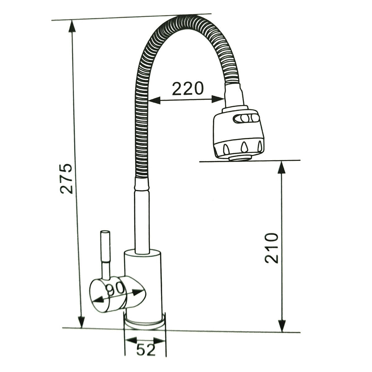 RUBINETTO MISCELATORE CUCINA LAVELLO CANNA DOCCETTA SNODABILE CASA S9003