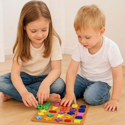 PUZZLE AVEC CHIFFRES EN BOIS ÉDUCATIF MONTESSORI COLORÉ ENFANTS JEU 31570
