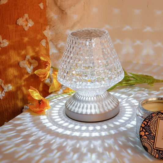 LAMPE DE TABLE EFFET CRISTAL RECHARGEABLE TACTILE USB LUMIÈRE RVB LED TÉLÉCOMMANDE