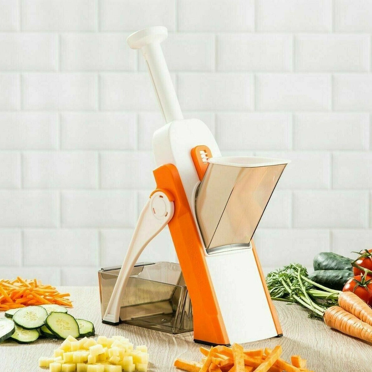 MANDOLINE MANUELLE À LÉGUMES ÉPAISSEUR RÉGLABLE TRANCHEUSE COUPE-LÉGUMES