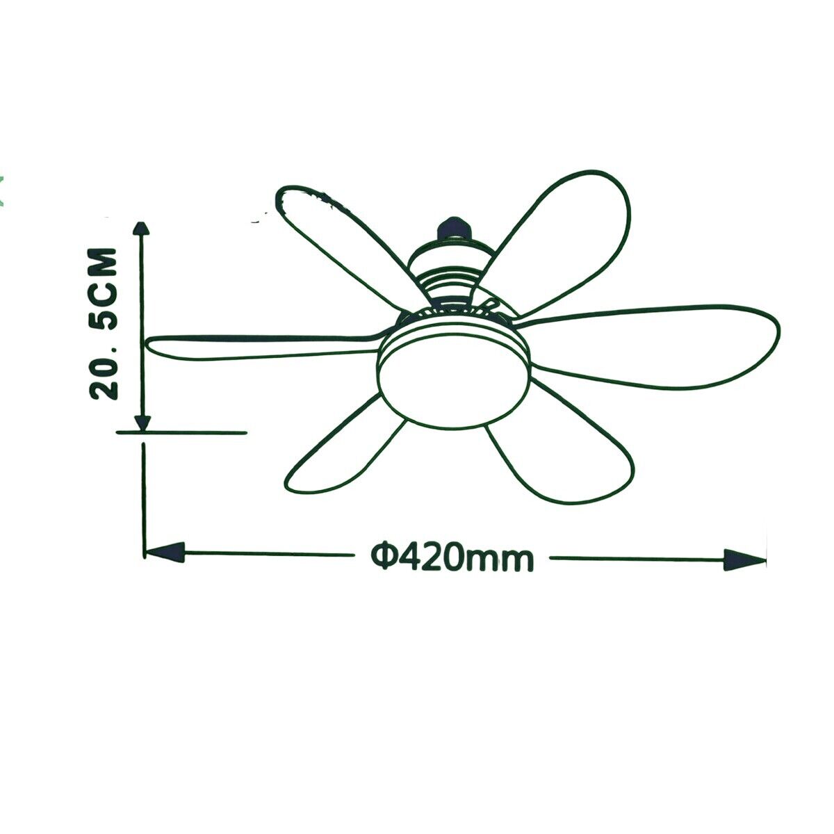 LAMPADA VENTILATORE PLAFONIERA LED SOFFITTO E27 DIMMERABILE 6 PALE TELECOMANDO