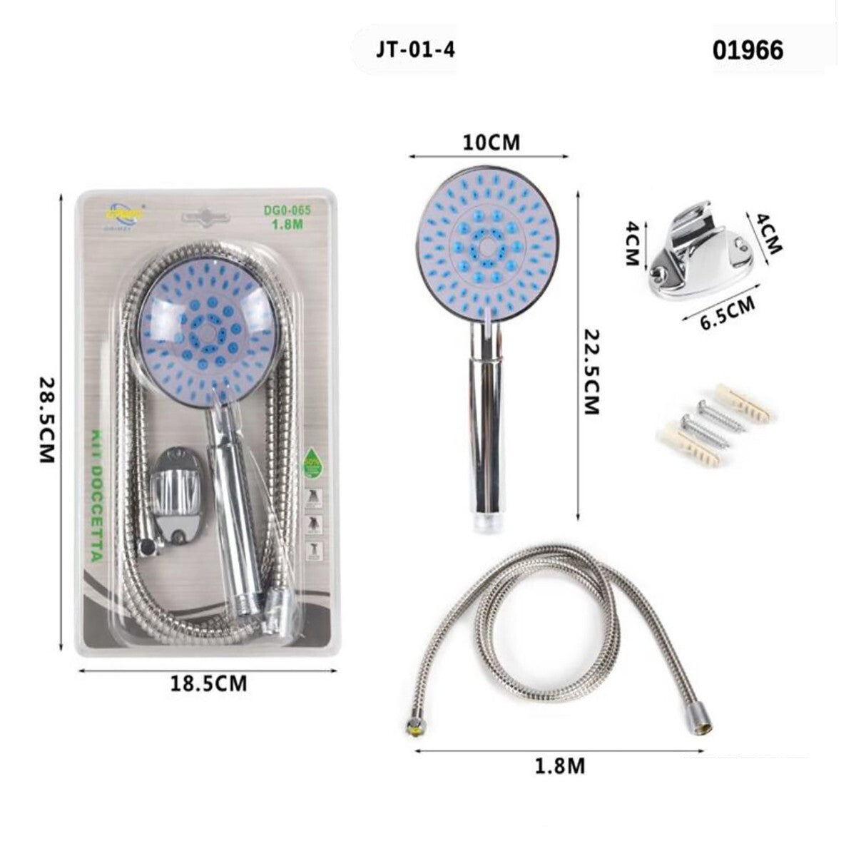 SOFFIONE BRACCIO DOCCINO UNIVERSALE BAGNO DOCCIA VASCA TUBO ROTONDO 01966