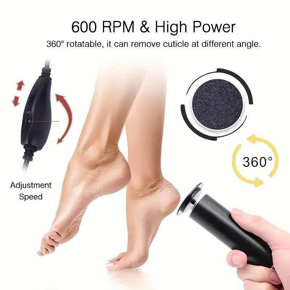FRESA RIMUOVI CALLI ELETTRICO LEVIGATRICE PIEDI PEDICURE DURONI 60 DISCHI GH-99