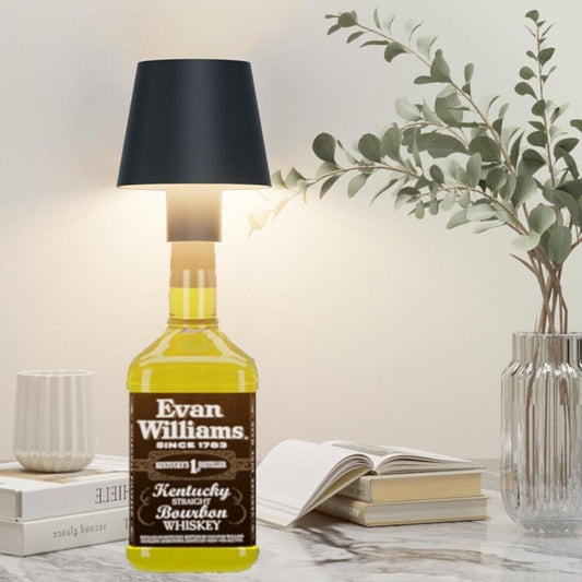 LAMPADA LED PER BOTTIGLIA TAPPO TAVOLO TOUCH DIMMERABILE USB RICARICABILE NERO