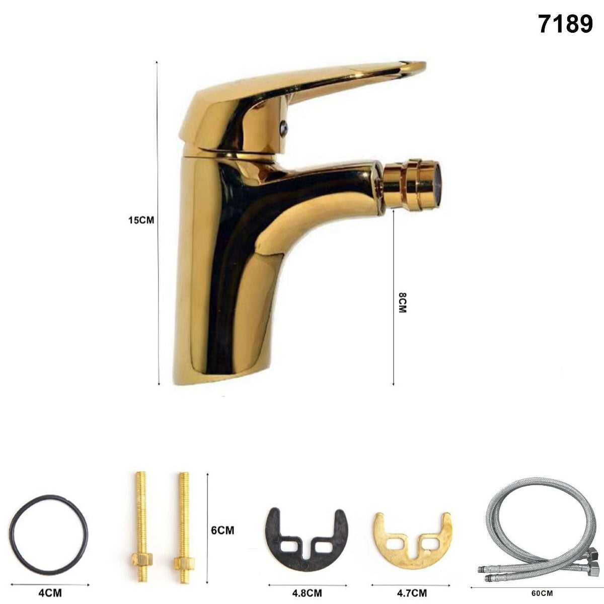 RUBINETTO MISCELATORE DORATO ORO CASA BAGNO BIDET LAVANDINO KIT MONTAGGIO 7189