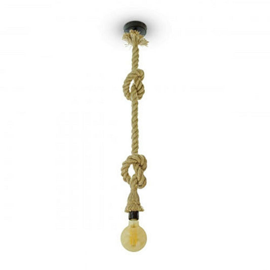 PORTALAMPADA LAMPADARIO SOFFITTO CORDA E27 EDISON PENDENTE NODO VINTAGE 2 MT